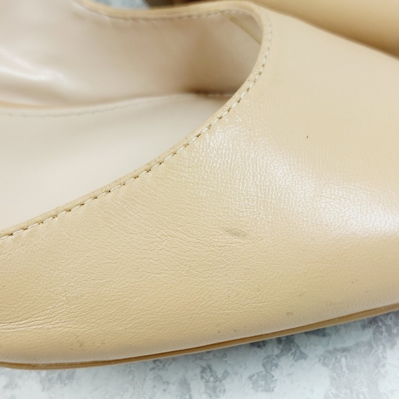 Calvin Klein Larin Leather Pointed Toe Tan Heeled Sandals O407 - Picture 15 of 16